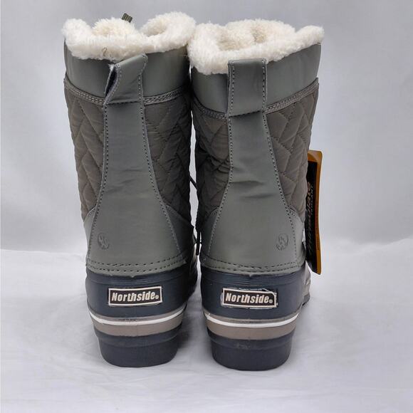 Northside Womens 9 Waterproof Insulated Snow Boot Olive Faux Fur Thinsulate - Picture 8 of 16